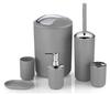 Bathroom Set Accessories Toilet Brush Bin Dispenser Soap Dish Cups 6-in-1