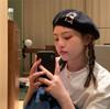 Retro Fashion Cotton and Linen Nail Buckle Beret Children Spring and Summer New Versatile Black Painter Hat Tide