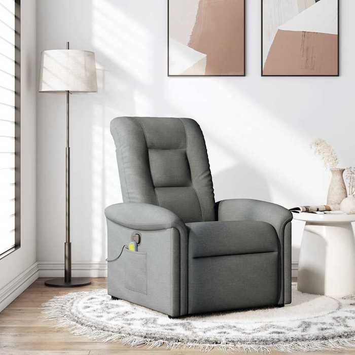 VidaXL Fauteuil de massage inclinable Gris foncé Tissu, fauteuil de massage, fauteuil, fauteuil canapé, fauteuil de bureau 4015627