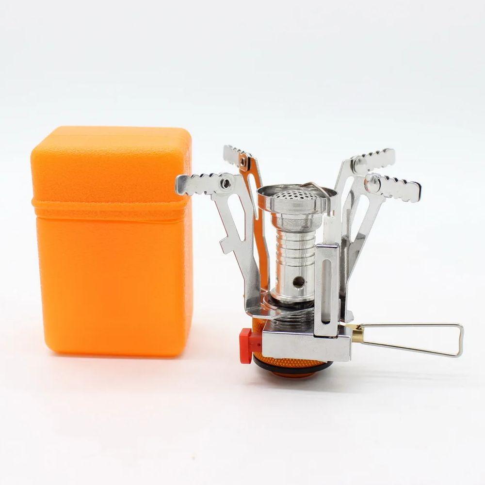 

Складная уличная плита Сверхлегкая сплавная мини-газовая плита для кемпинга, пеших походов, газовая горелка, портативная уличная плита для пикника серебряный