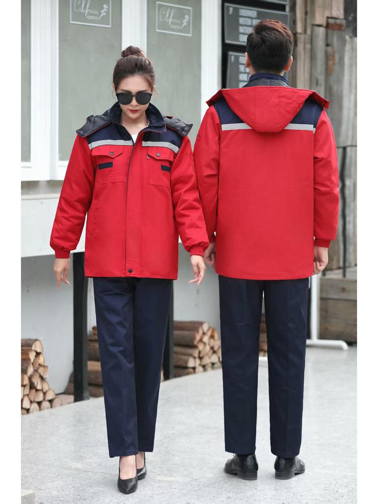 Thickened Winter Cotton Work Suit with Custom Logo for Auto Repair