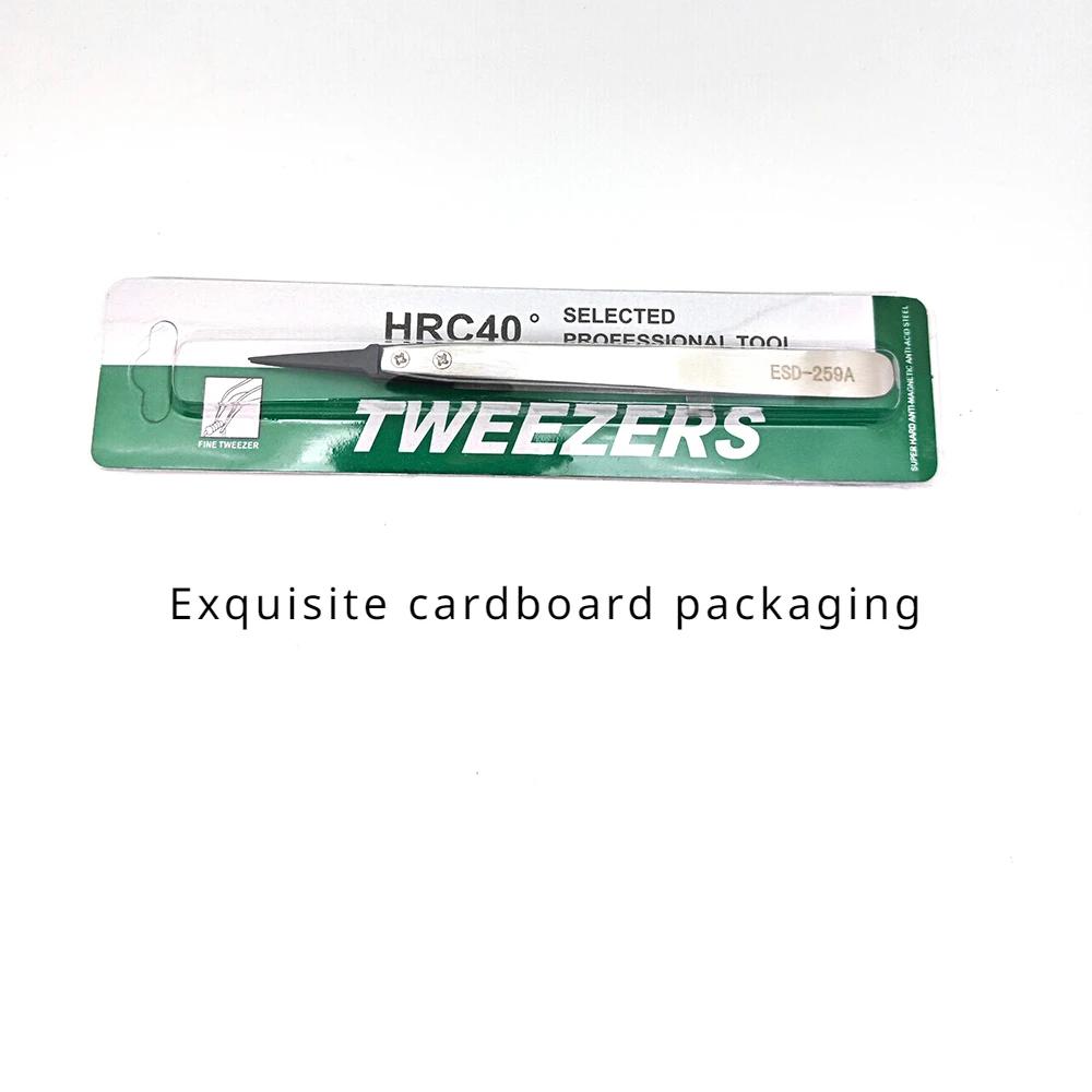 5/6PC Watch Hands Installation Work Tweezers Straight Elbow Handle Stainless Antistatic Plastic Tweezers ESD-259 ESD-259A ESD-7A