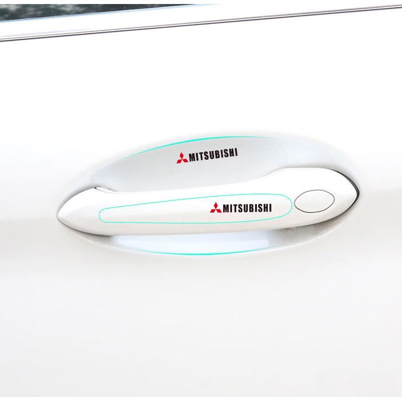 ysdf5 Car Door Handle Bowl Transparent Sticker Anti-collision Protection Strips For Mitsubishi Pajero ASX Space Delica Triton Ralliart