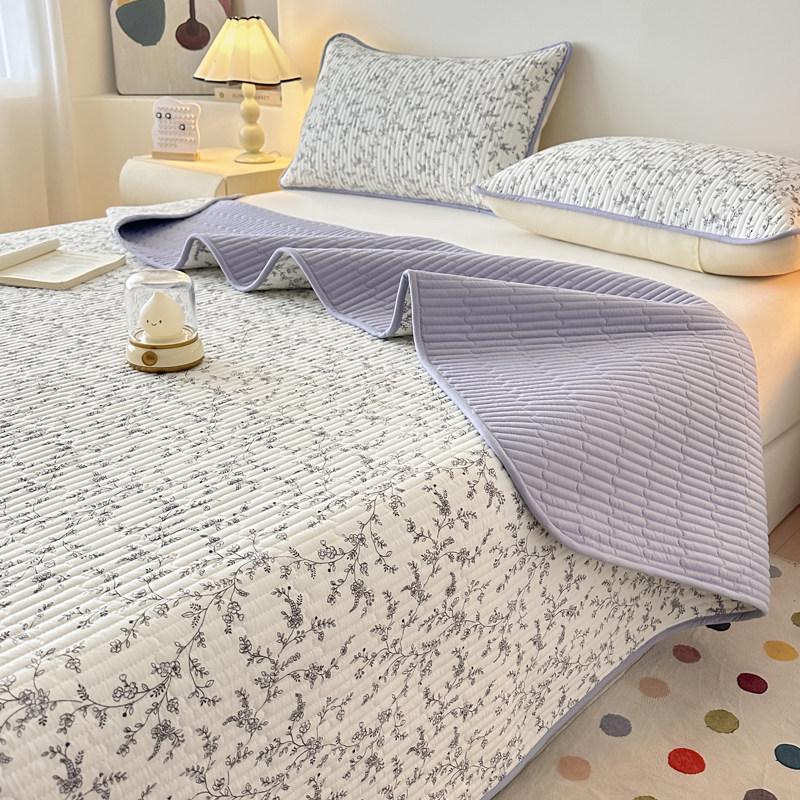 Washable Quilted Cotton Bedspread Set - Single, Printed, Thickened, All-Season Use