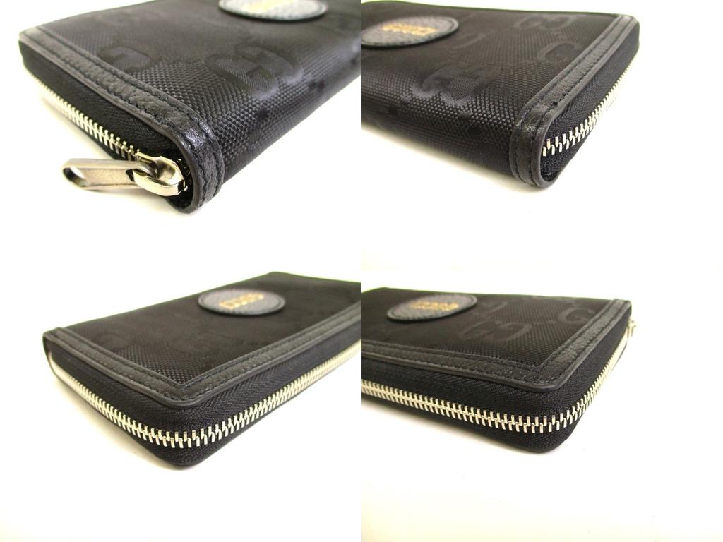 Authentic GUCCI Off The Grid Black Nylon Leather Round Zip Long Wallet #9889  Open Box