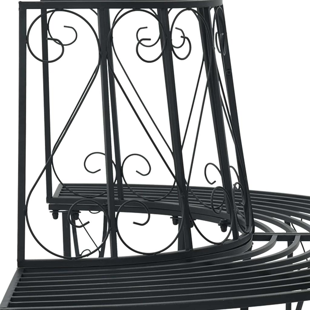 Tree Bench 4 Seater 160 x 80 x 89 cm Steel Black