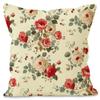 Spring Floral Linen Throw Pillow Cover for Sofa or Living Room