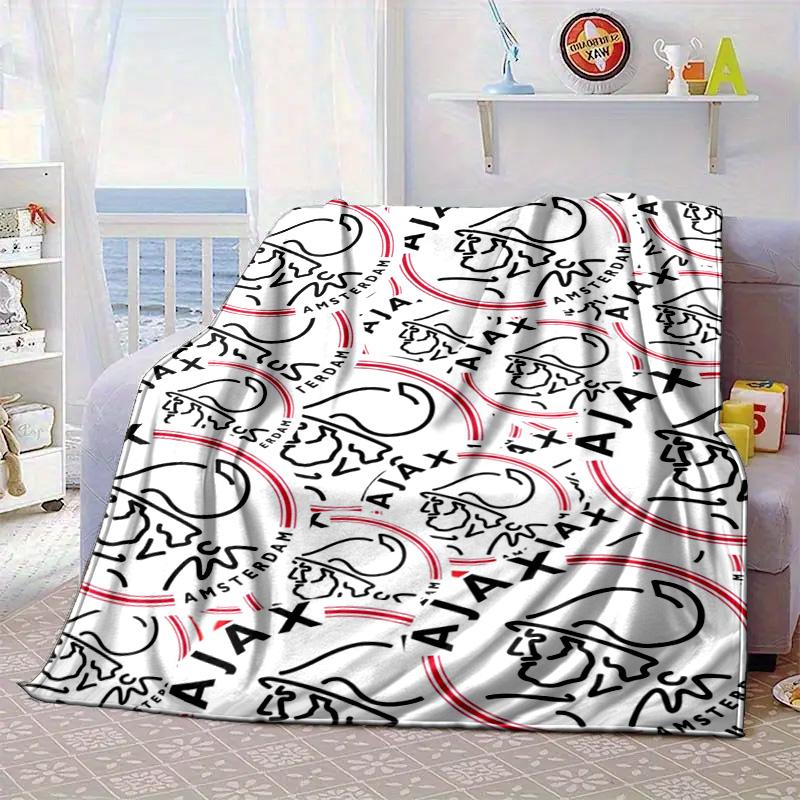 Design Emblema AFC Ajax Coperta Portatile/Coperta Morbida Coperta per Letto Adatta per Viaggi Campeggio Soggiorni Uffici Divani Regali per Fan