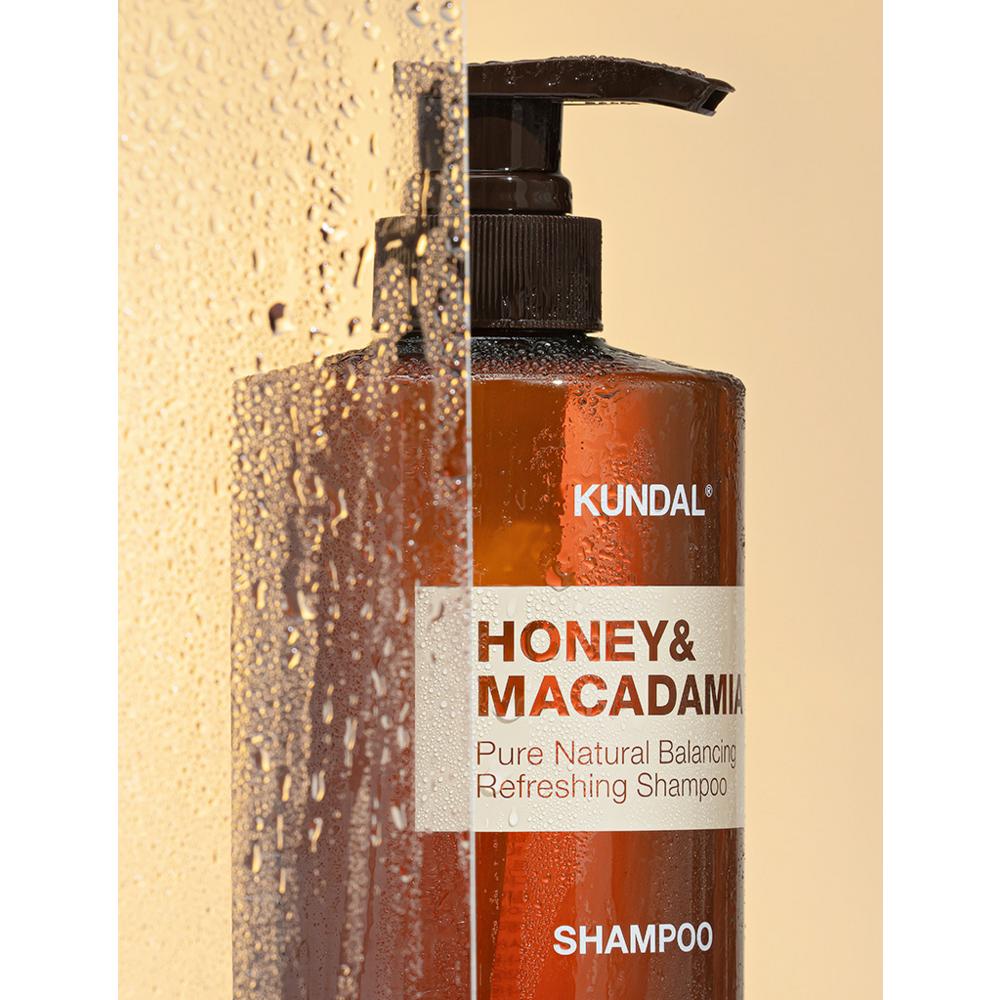 KUNDAL Shampoing Nature Miel et Macadamia Parfum Acacia Moringa, 1,058 L, 2 unités