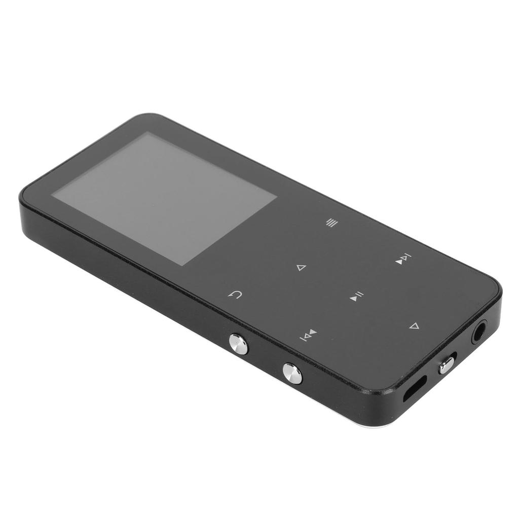 Portable MP3 Player with Bluetooth, 1.8-inch, Built-in HD Speakers, FM Radio, E-Book, HiFi Sound, Mini Design, for Sports and Running (Black)