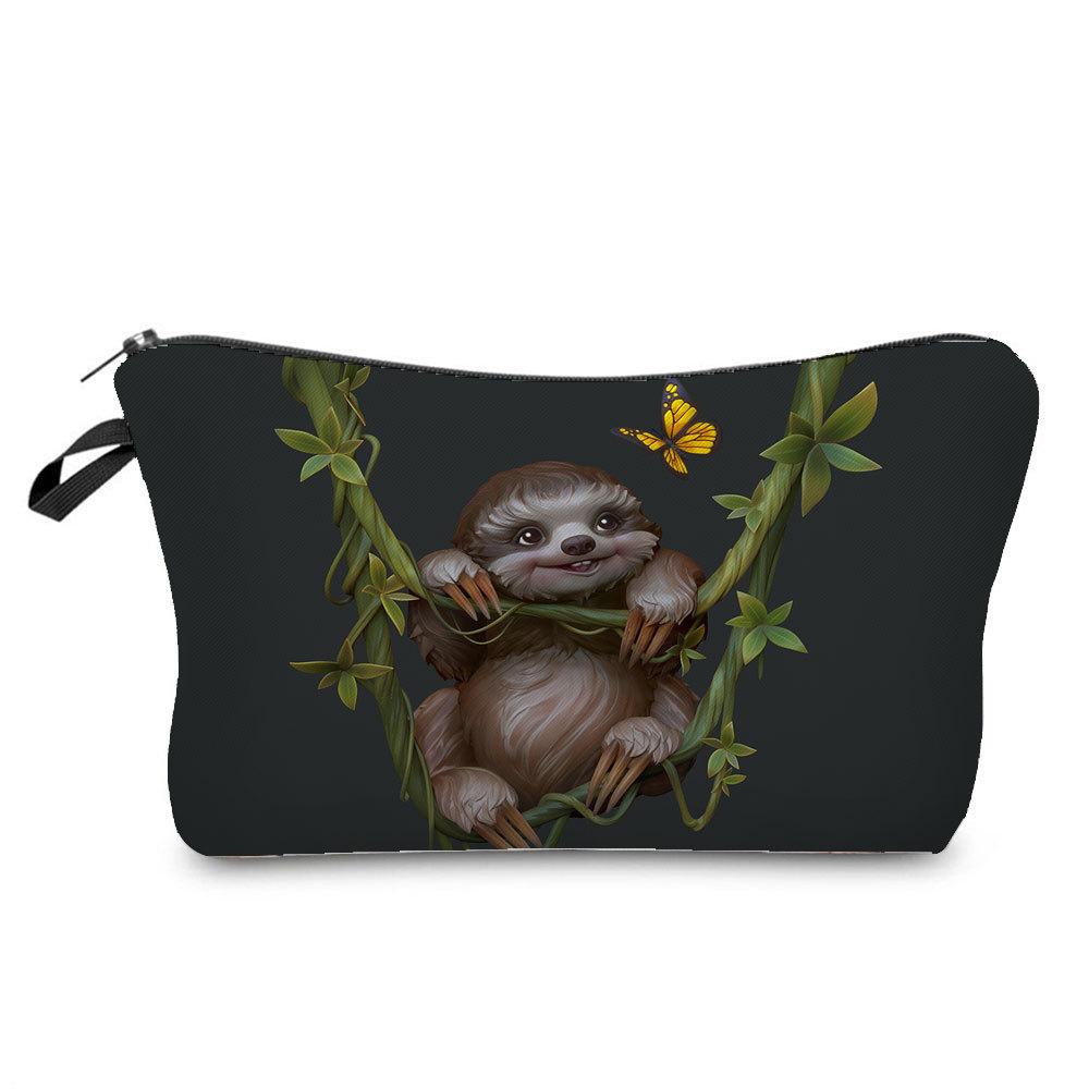 Women Sloth Print Cosmetic Bag Toiletries Organize Travel Storage Case 6403
