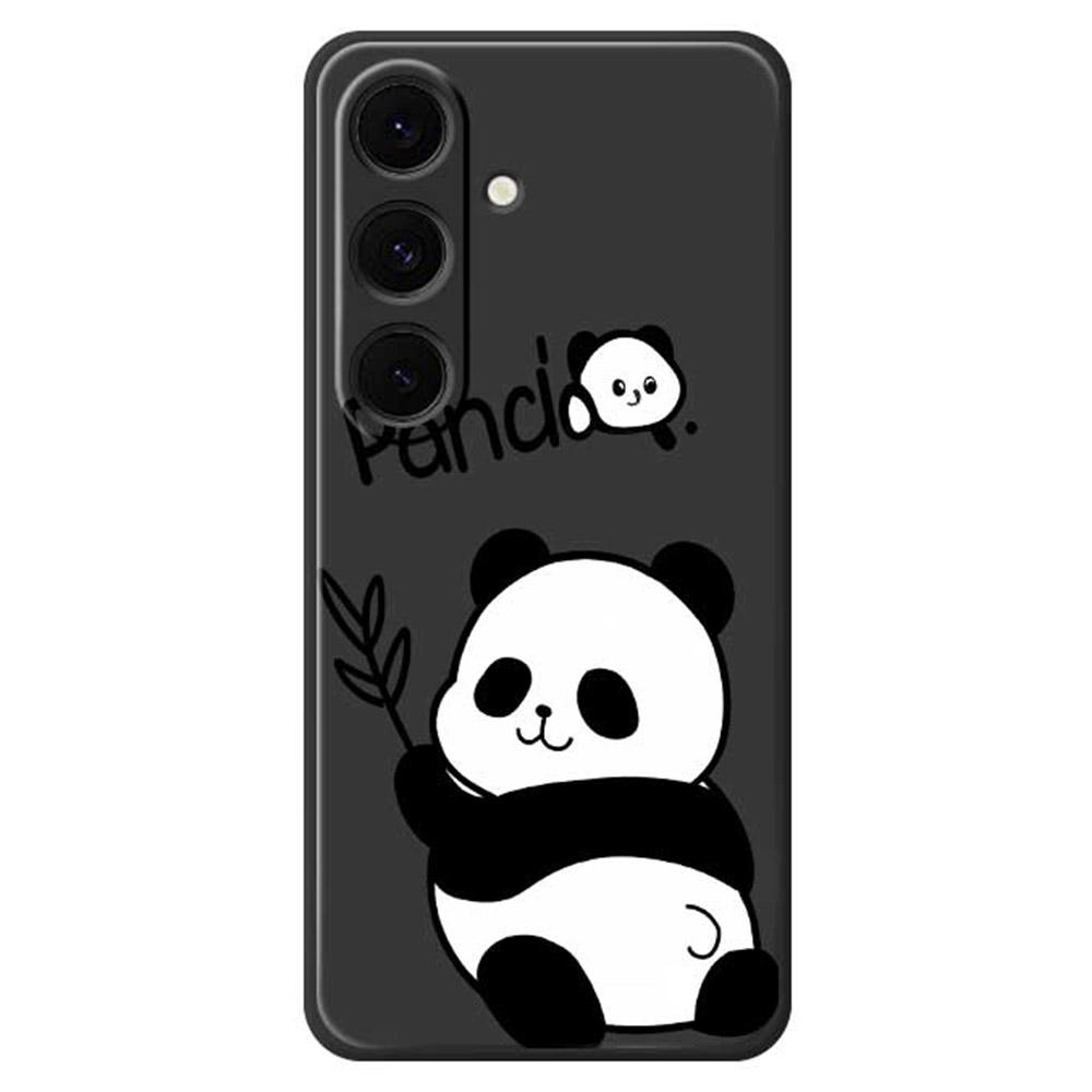 For Samsung Galaxy S25+ Case Panda Pattern Printing Straight Edge TPU Phone Back Cover
