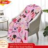 Pink Purple Throw Blankets Flannel Fleece Blankets for Couch Sofa Bed Car Bedroom Chair Decor Decorations Custom Blankets