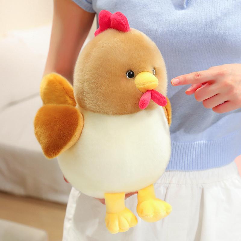 2230Cm Cartoon Cute Chicken Plush Doll Pillow Colorful Brown Yellow Rooster Hen Animal Stuffed Toy Home Decor Gift For Children