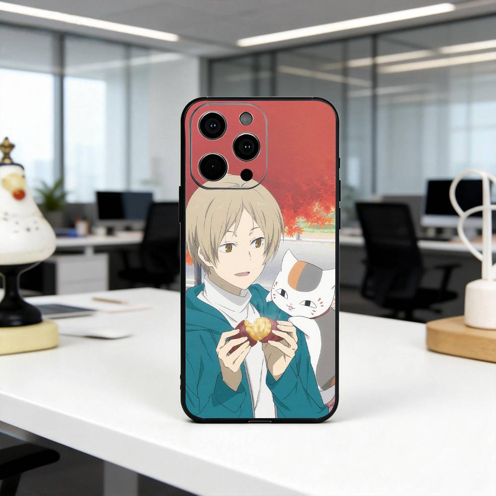 

Takashi N-Natsumes Book of F-Friends Phone Case For iPhone 17,16,15,14,13,12,11 Plus,Pro Max,XS,Soft Silicone Black Cover iPhone15pro