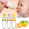 1Pc Safe Useful Silicone Baby Bottle With Spoon Food Supplement Rice Cereal Bottles Squeeze Spoon Milk Feeding Bottle Cup