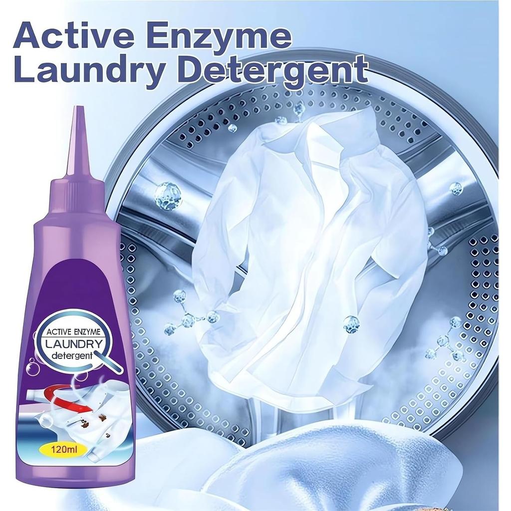 Active Enzyme Laundry Stain Remover - 2023 New Enzyme Cleaner Clothing Stain Remover, Natural Non Toxic Widely Applicable for Enzyme Carpet Fabric