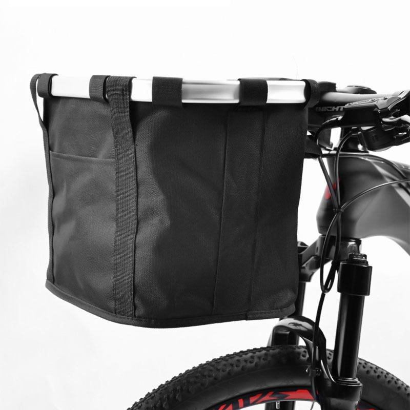 

Bicycle Folding Basket Outdoor Handheld Road Bike Large Capacity Front Bag чёрный