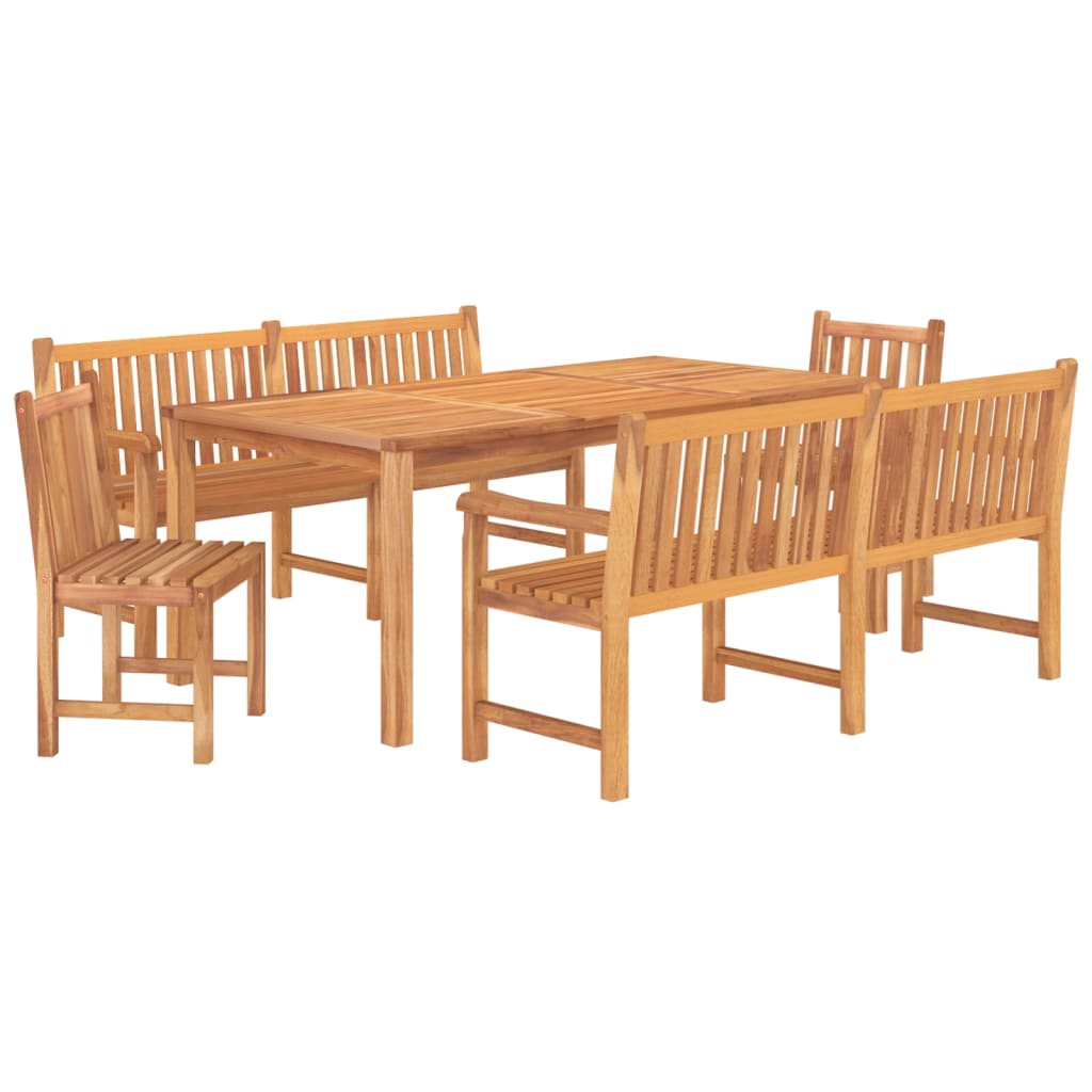 5 Piece Garden Dining Set Solid Teak Wood