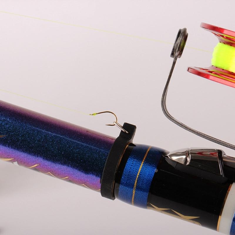 10Pcs Elastic Fishing Rod Hook Keeper Fish Poles Rubber Rings Metal Holder Fishing Rod Hook Keeper Baits Tool Accessory