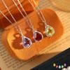 Natural Crystal Stone Pendant S925 Sterling Silver Non-fading Necklace, High-end Design Sense Light Luxury Fashion Treasure Collarbone Chain