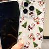 Santa Claus & Tree Shockproof Clear Case for iPhone 15/16/17 Pro Max
