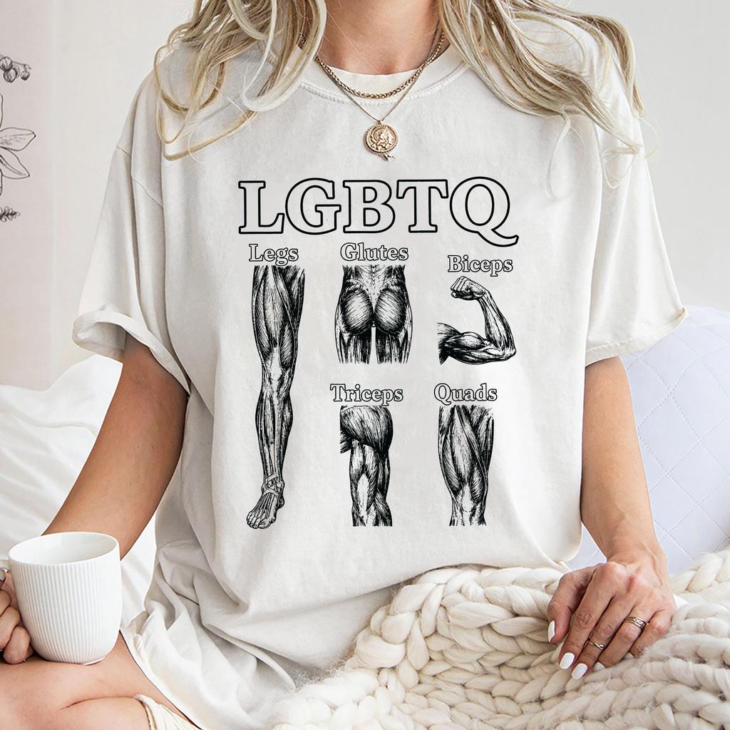 Vtipné LGBTQ Nohy Hýždě Biceps Triceps Stehna Posilovna Tričko Pánské Kulturistika Fitness Cvičení Polyesterové Trička Unisex Ležérní Grafický Top