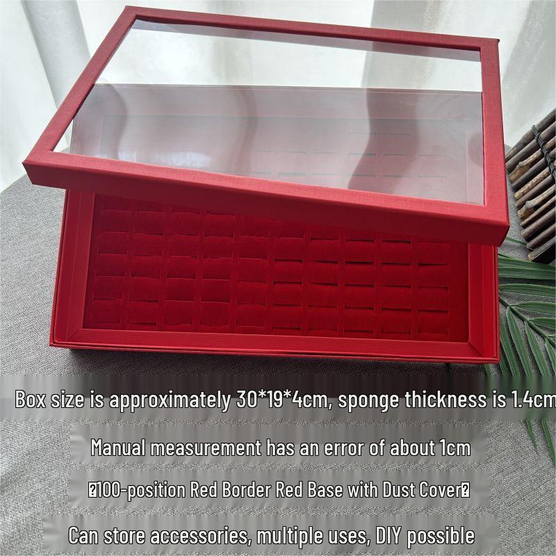 100-Position Large Capacity Clear Earring, Ring, Necklace, and Pendant Organizer Box