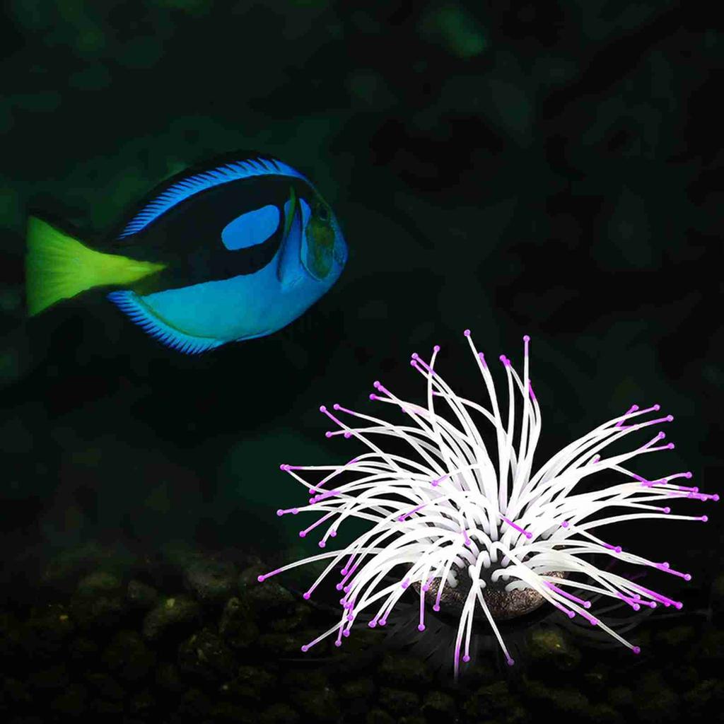 Artificial Silicone Sea Anemone with Glowing Effect for Fish Tank Aquarium Ornament Decoration
