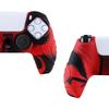 EXtremeRate PlayVital Schutzhülle für Cover für PS5 mit Stickkappe PS5, Controller, [Rot & Schwarz]