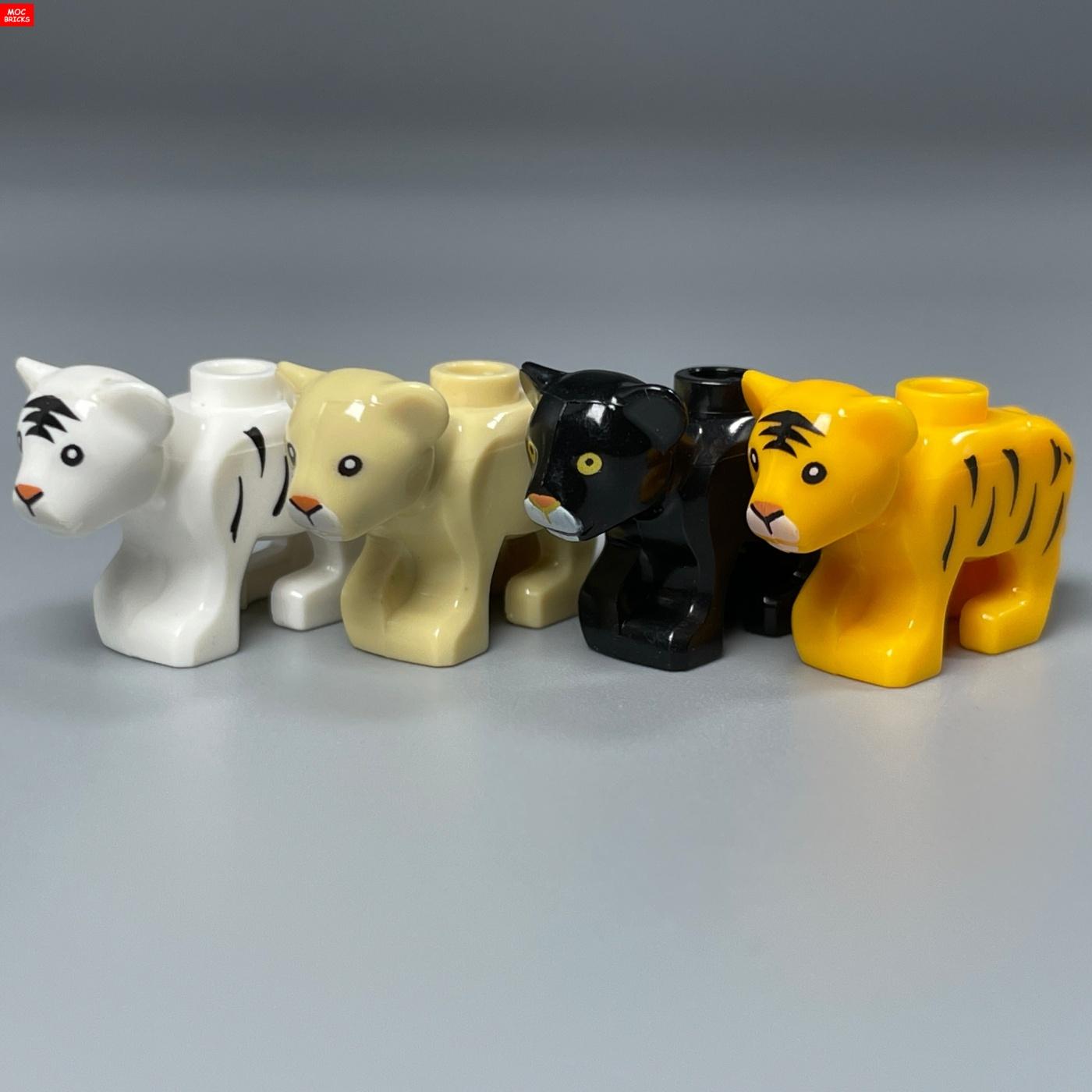 MOC Кубики Животные Маленькие Тигры Саблезубый Тигр Строительные Блоки Собранные Частицы Детские Игрушки