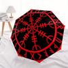 1pc Viking Compass Automatic Open/close, Heavy-Duty Iron Frame & 8-Rib Structure, Compact Folding Umbrella for Women/Men, All-Season Travel, Halloween