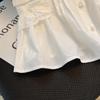Fashion Flying Sleeve White Shirts Vintage Sleeveless Ruffled Lace Blouse for Woman Woman Elegant Casual Sweet Tops