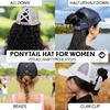 Funky Junque Ponytail Hat for Women Baseball Cap with Adjustable Fit High Pony Tail Criss Cross Back for Everyday Wear