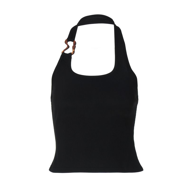 Fashion 2025 Summer New Sexy Sexy U Collar Halter Spaghetti Straps Vest Female Slim Fit Backless Easiest for Match Tops