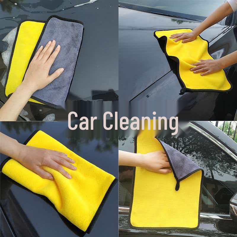 

Double-Sided Thick Coral Fleece Car Wash Towel - Large, No Streaks 25x25 cm серый/синий