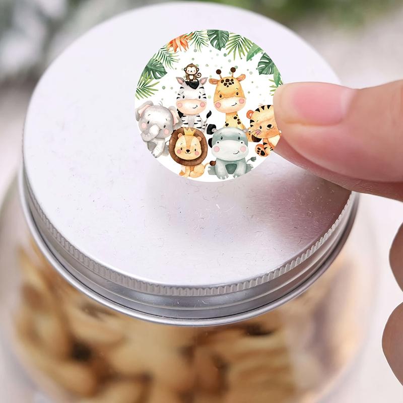 Dschungeltiere Geburtstag Süßigkeitentüten Box Aufkleber Alles Gute zum Geburtstag Party Dekoration Geschenke Danke Versiegelung Partyaufkleber Babyparty