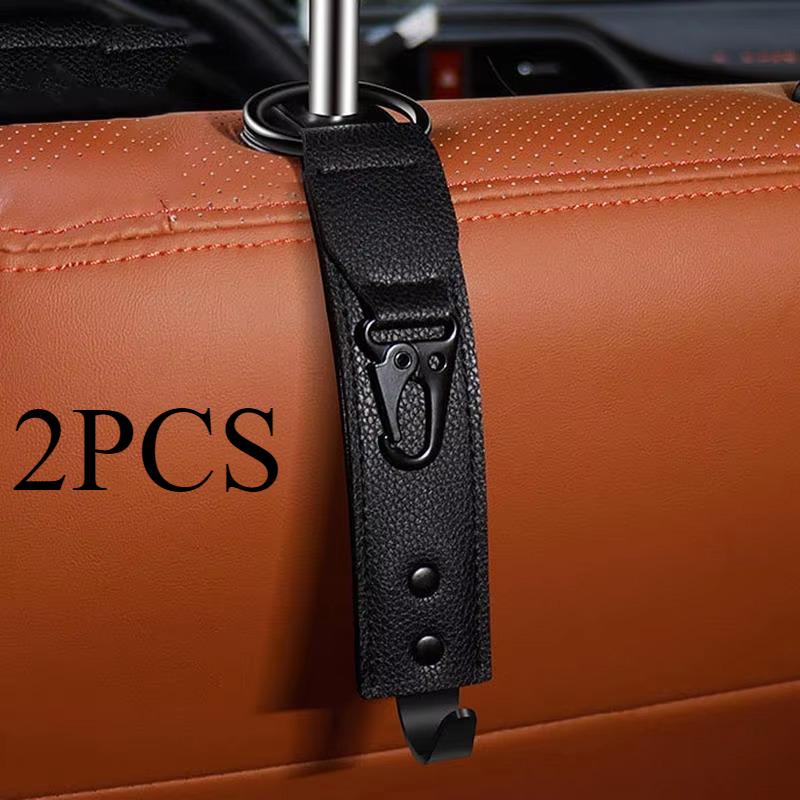 Car Interior Accessories PU Leather Hooks Storage Clips Front Seat Headrest Organizer Holder Auto Fastener Hangers Space Saving