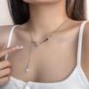 Double Ring Buckle Pearl Pendant Choker - Women's Cool Clavicle Chain with Unique Style