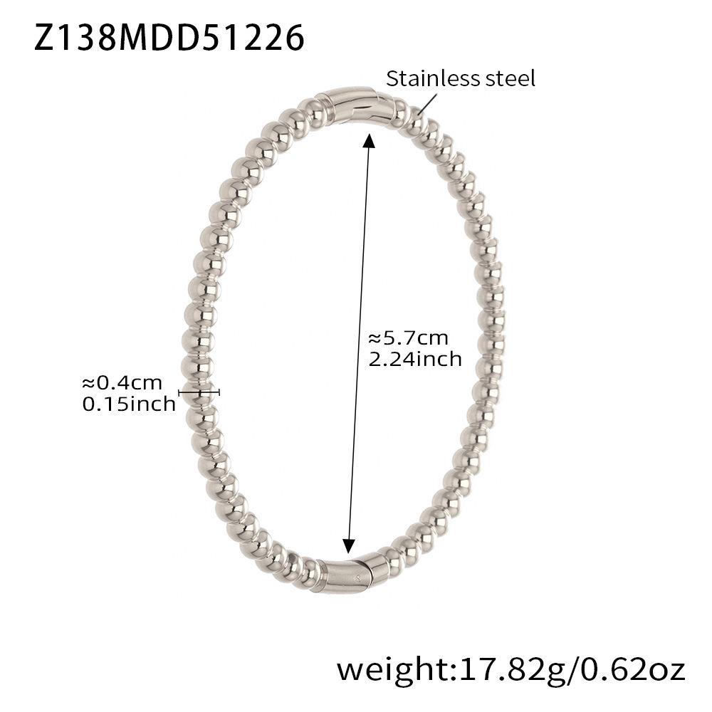 18K Gold-Plated Stainless Steel Geometric Zircon Bracelet Set - European & American Style, Personalized High-Texture Design.