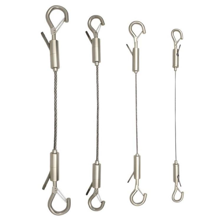 Double-Headed Snap Hook Safety Lanyard: Steel Wire Hanging Rope for Lamp and Picture Anti-Detachment