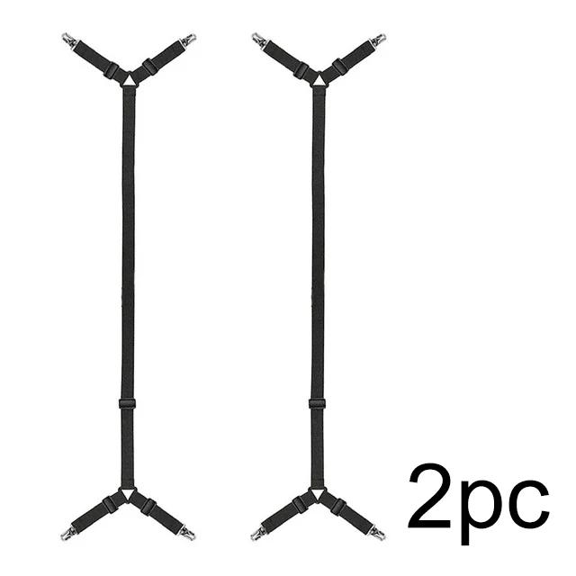 2pcs Adjustable Triangle Elastic Suspenders Gripper Holder Straps Clip for Bed Sheets Mattress Covers Sofa Cushion Band Belt