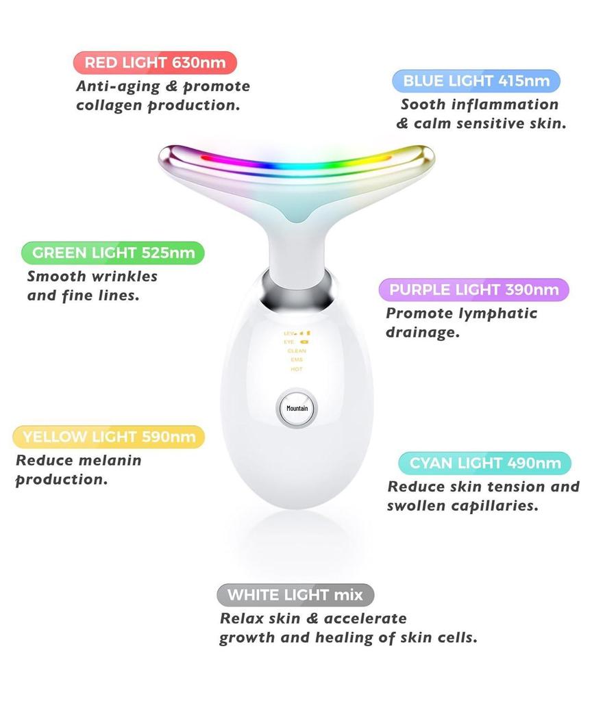 Cross-Border 7-Color Neck Wrinkle Massager & Vibration Beauty Device