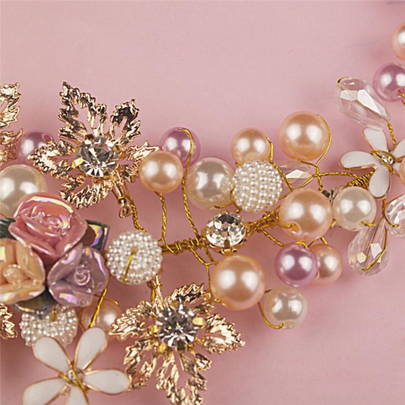 Pearl Flower  Wedding Bridal Headband Clip Hair Band Handmade
