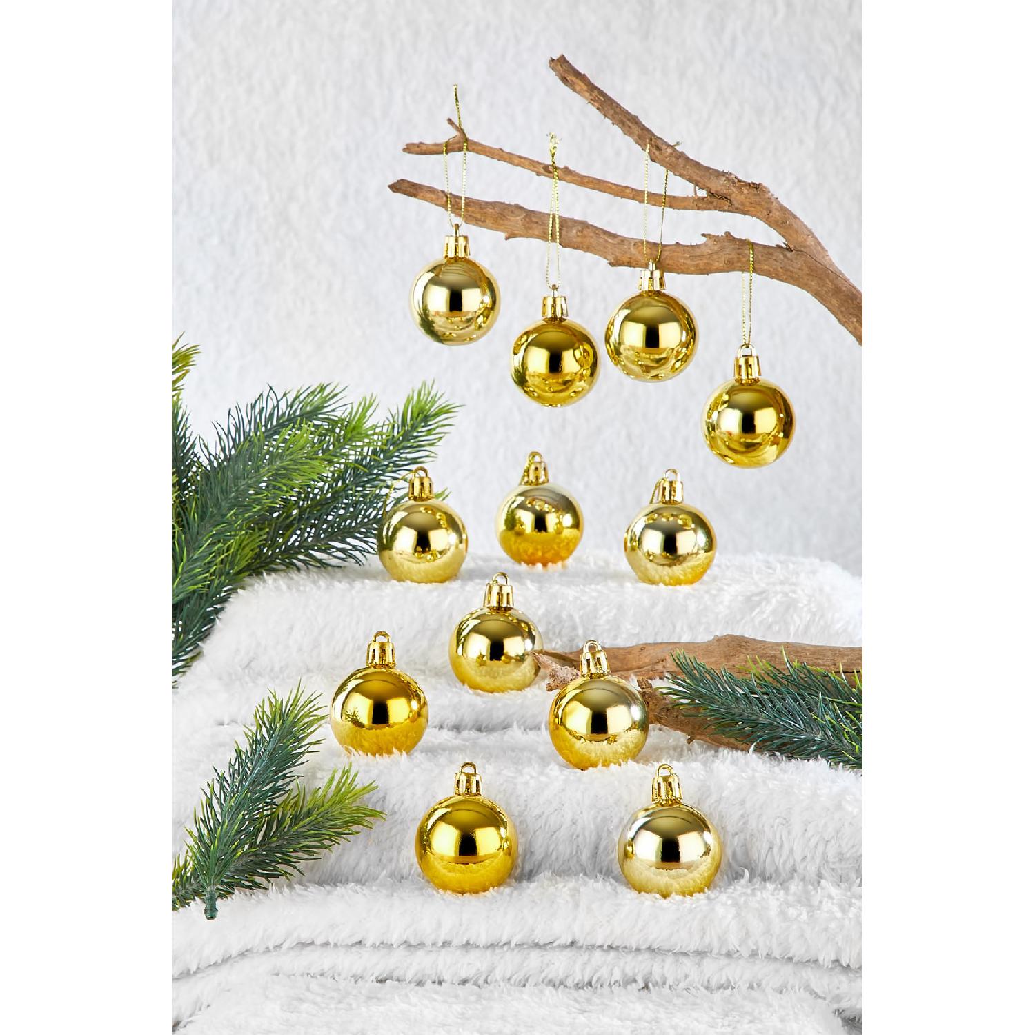 

Золотые рождественские украшения в виде сосны, 4 см, набор из 12 шт.