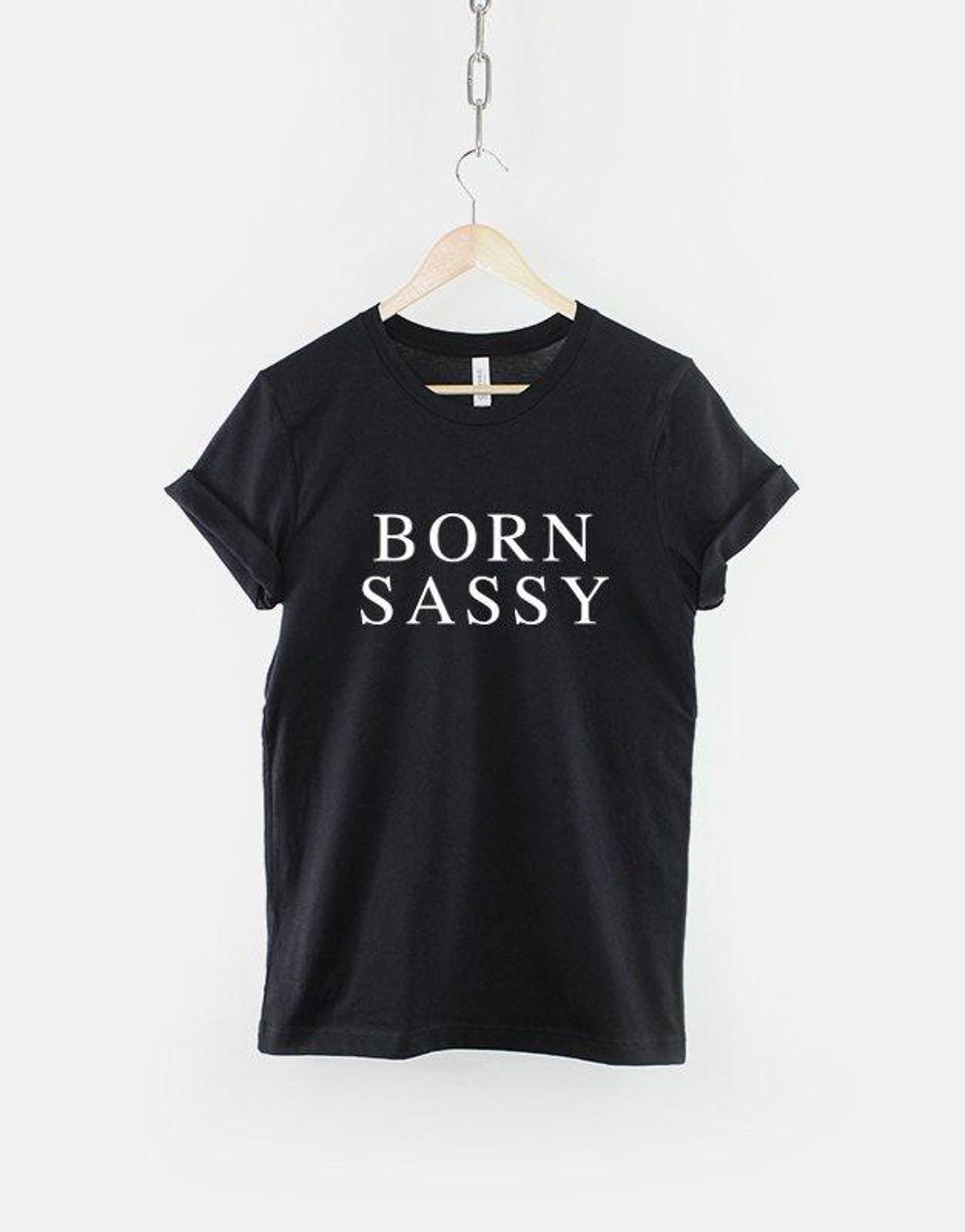 Girls Slogan T-Shirt: Born Sassy Diva Statement, Soft Ring Spun Cotton Tee M