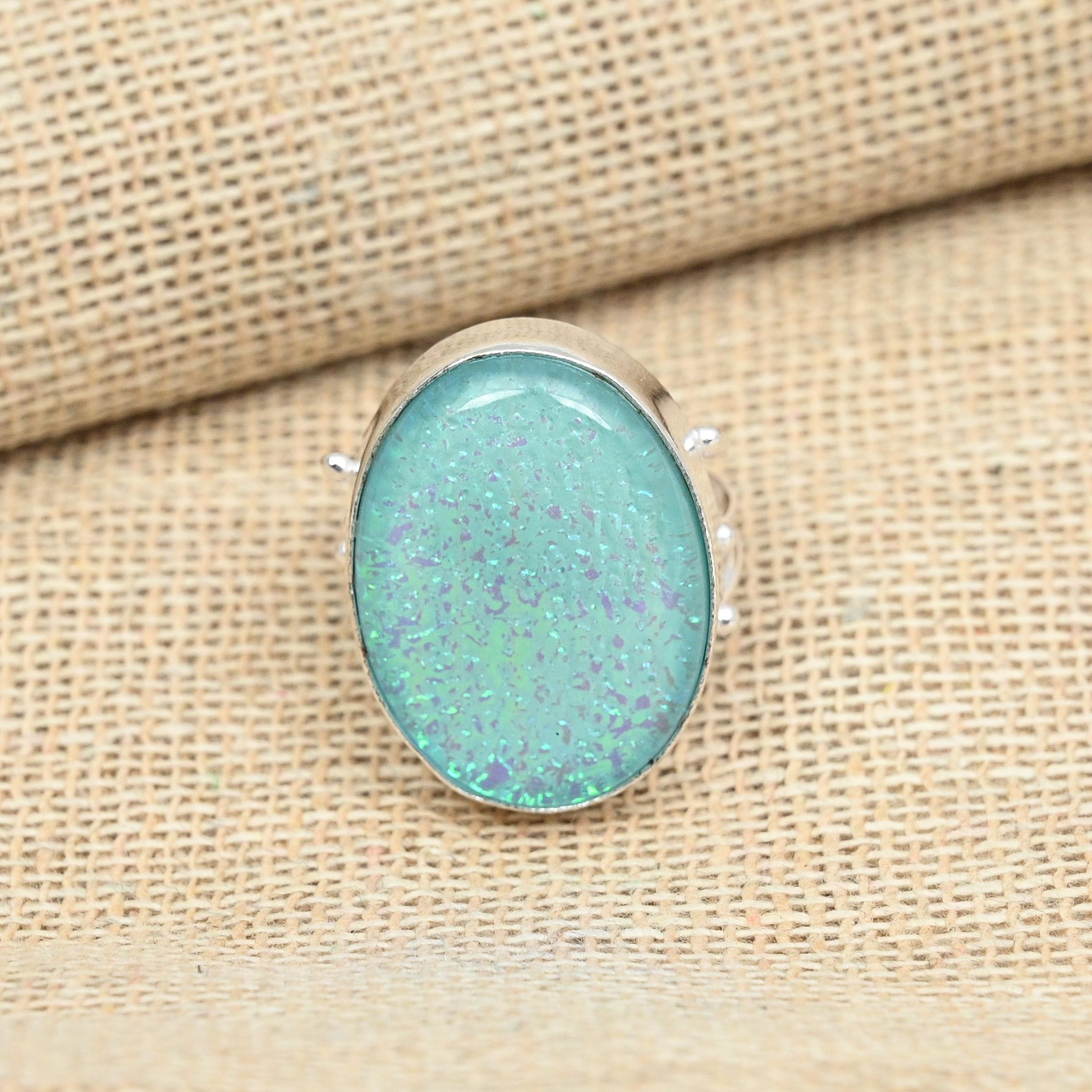 

Элегантный синий тройной опал, твердое серебряное кольцо ручной работы 925, женское кольцо для нее 12 синий