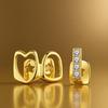 Heart Double Zirconia Tooth Caps with Hollow Design