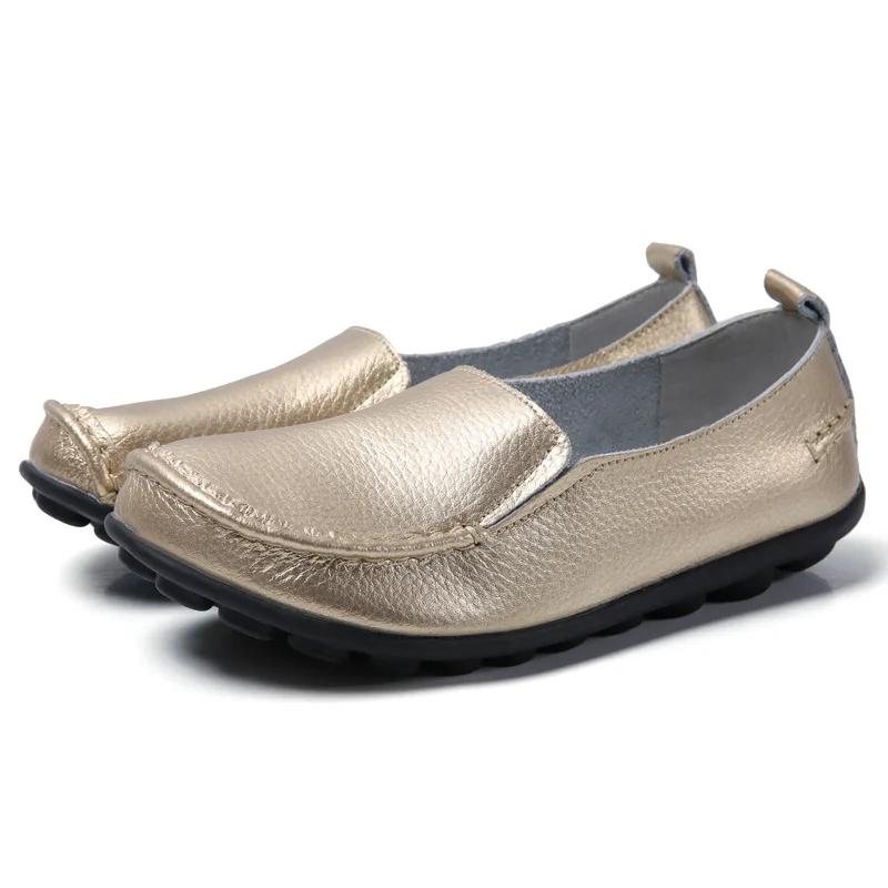 Fashion Women Flats Genuine Leather Fashion Footwear Women Shoe Moccasins Shoes Women Slip On Flat Shoes Soft Plus Size Tenis Feminino