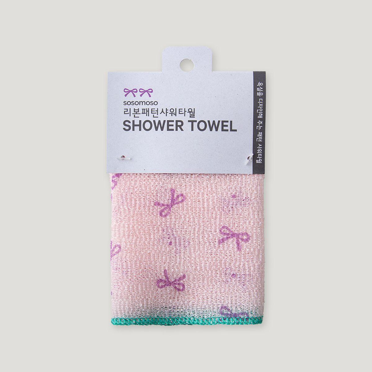 Ribbon pattern shower towel